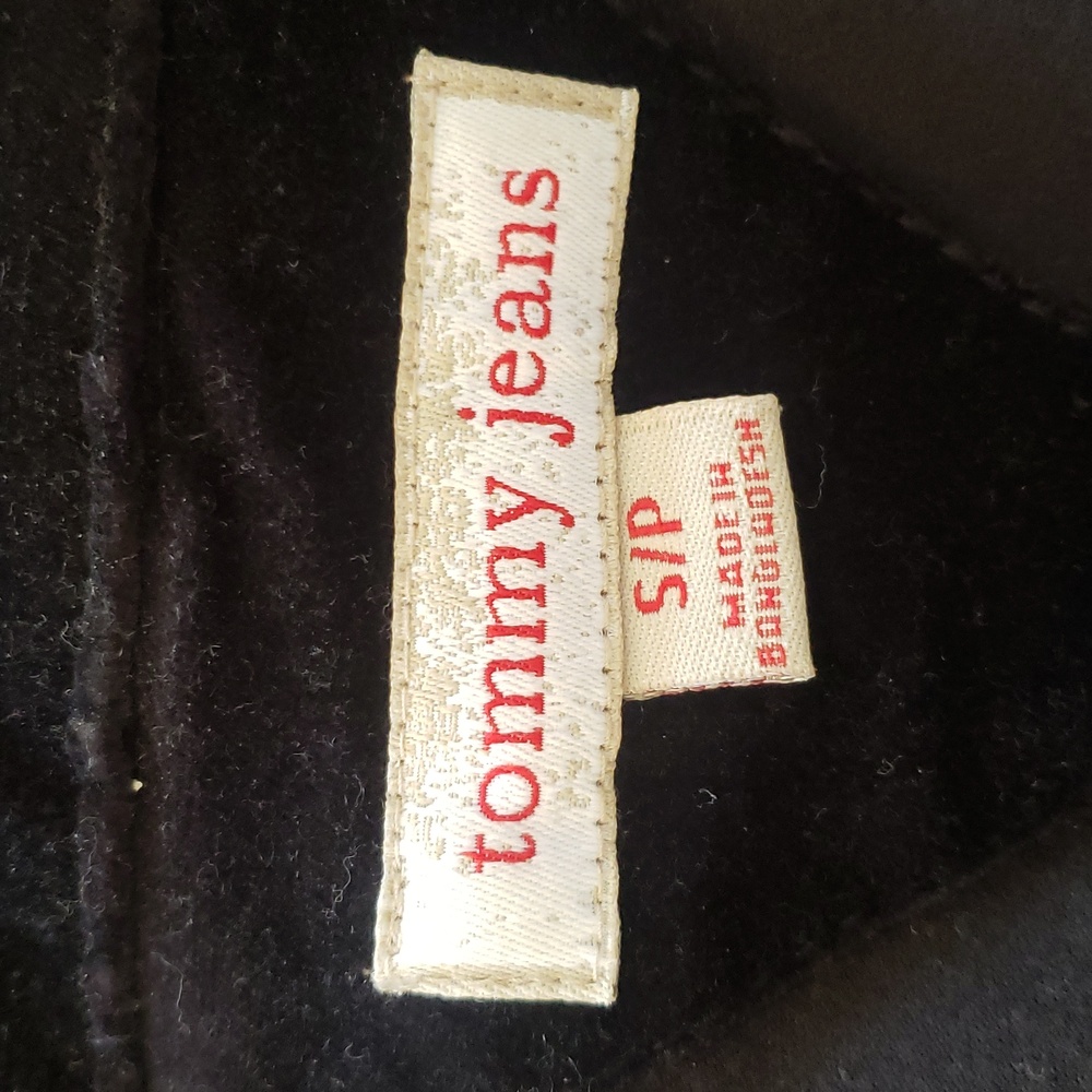 TOMMY JEANS Vintage 90s Black Velvet Hourglass Blazer Jacket • Size Small - Picture 16 of 17